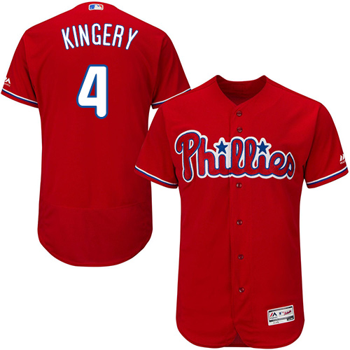 Phillies #4 Scott Kingery Red Flexbase Authentic Collection Stitched MLB Jersey